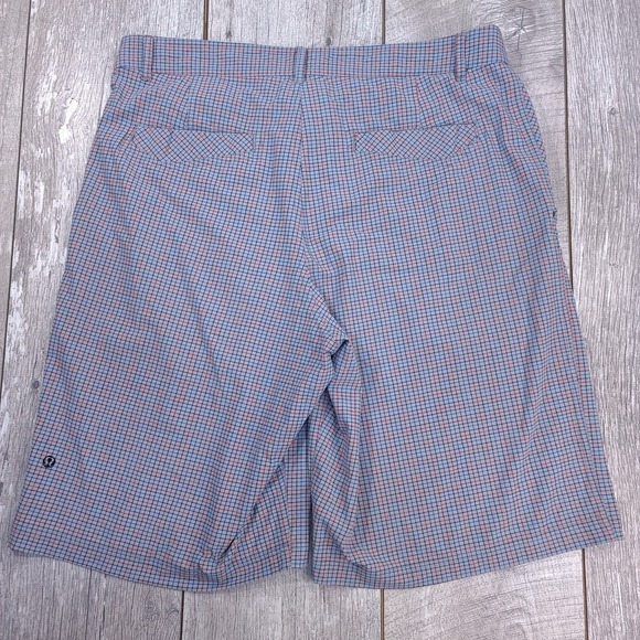 Lululemon Mens Gray Kahuna Shorts Size 36 Check Golf Performance Stretch B - Picture 2 of 7